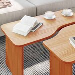 vidaXL Table basse 2 Pièces Marron cire 100 x 69 x 35.5 cm