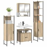 vidaXL Ensemble de mobilier de salle de bain 4 Pièces Chêne Sonoma