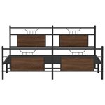 vidaXL Cadre de lit en métal sans matelas chêne marron 180x200 cm