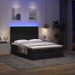 VidaXL Cadre de lit ottoman avec matelas noir 140x190 cm tissu