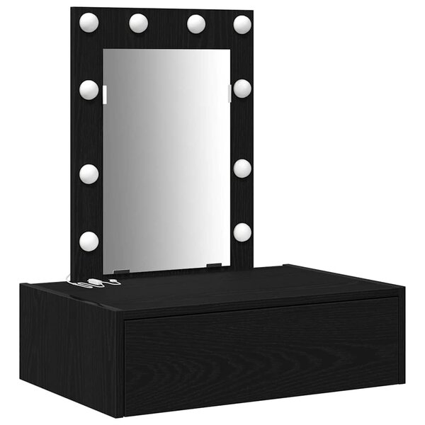 vidaXL Table de Toilette Noir 60 x 40 x 70 cm Bois d'ingénierie