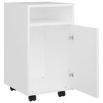 vidaXL Armoire latérale avec roues Blanc 33x38x60 cm Bois d’ingénierie