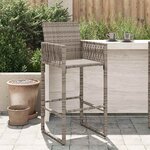 vidaXL Tabourets de bar de jardin lot de 2 gris résine tressée