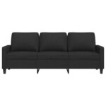 vidaXL Canapé à 3 places Noir 180 cm Tissu