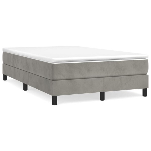 vidaXL Sommier à lattes de lit et matelas Gris clair 120x200cm Velours