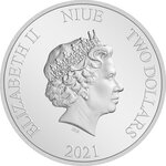 Alice in wonderland - disney 1 oz silver monnaie 2 dollars dollars niue 2021
