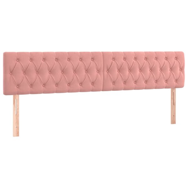 vidaXL Têtes de lit 2 Pièces Rose 100x7x78/88 cm Velours