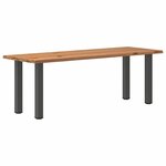 vidaXL Table à manger et bord naturel bois massif chêne rectangulaire