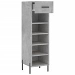 vidaXL Armoire à chaussures gris béton 30x35x105 cm bois d'ingénierie