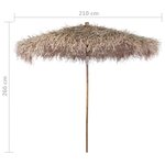 vidaXL Parasol en bambou avec toit en feuille de bananier 210 cm