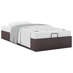 vidaXL Cadre de lit ottoman sans matelas marron foncé 80x200 cm tissu