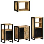 vidaXL Ensemble de mobilier de salle de bain avec étagère avec stockage avec porte 4 Pièces