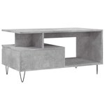 vidaXL Table basse Gris béton 90x49x45 cm Bois d'ingénierie