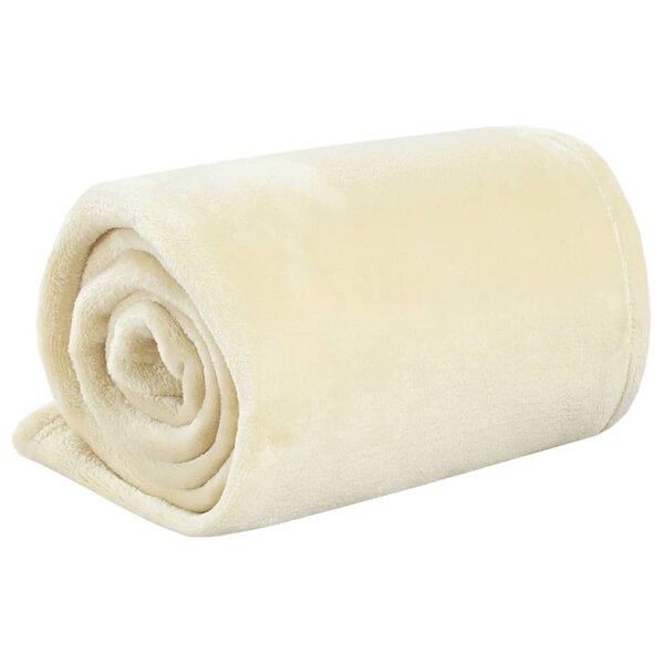 vidaXL Couverture crème 150x200 cm polyester