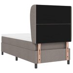 vidaXL Lit à ressorts avec matelas Taupe 100 x 200 cm tissu