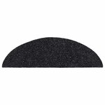 vidaXL Tapis d'escalier autocollants 20 pièces 56 x 17 x 3 cm Noir Demi-rond
