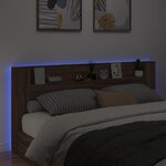 vidaXL Armoire tête de lit avec LED chêne marron 220x16 5x103 5 cm
