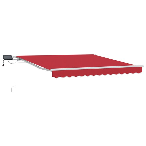 vidaXL Auvent manuel rétractable avec LED Rouge 350x250 cm