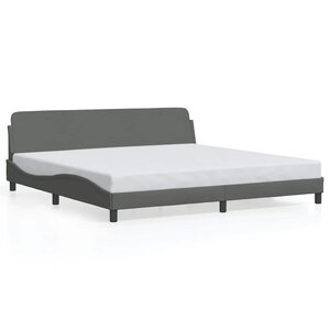 vidaXL Cadre de lit Dover gris foncé 193x203 cm tissu