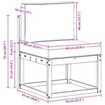 vidaXL Sofa de milieu extérieur Bois d'Acacia Massif