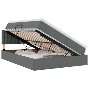 vidaXL Lit avec rangement et matelas Gris foncé 140 x 200 cm