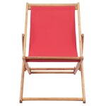 vidaXL Chaise pliable de plage Tissu et cadre en bois Rouge