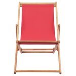 vidaXL Chaise pliable de plage Tissu et cadre en bois Rouge