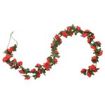 vidaXL Guirlandes de fleurs de Noël 6 Pièces rouge 240 cm