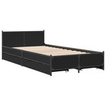 vidaXL Cadre de lit avec tiroirs sans matelas noir 90x190 cm