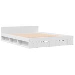 vidaXL Cadre de lit avec tiroirs sans matelas blanc 140x190 cm