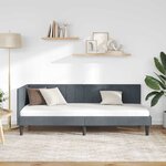 vidaXL Cadre de lit d'angle Gris foncé 80 cm x 200 cm Velours