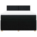 vidaXL Sommier à lattes de lit avec matelas Noir 160x200 cm Tissu