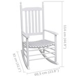 Vidaxl chaise à bascule avec siège incurvé blanc bois