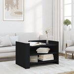 vidaXL Table basse noir 80x50x50 cm bois d'ingénierie