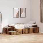vidaXL Cadre de lit avec rangement Bois ancien 244 x 127 x 53.5 cm