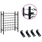 vidaXL Casier à bouteilles pour 48 bouteilles Noir Métal