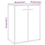 vidaXL Buffet Chêne fumé 60x30x75 cm Bois d'ingénierie