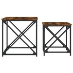 vidaXL Tables basses gigognes 2 Pièces chêne fumé bois d'ingénierie