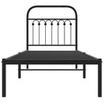 vidaXL Cadre de lit métal avec tête de lit noir 80x200 cm