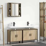 vidaXL Ensemble de mobilier de salle de bain avec étagère 3 Pièces Marron