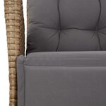vidaXL Ensemble à manger de jardin et coussins 7 Pièces beige poly rotin