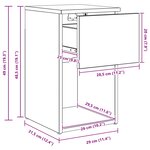 vidaXL Armoire de lit Gris béton 29 x 31 5 x 49 cm Bois d'ingénierie