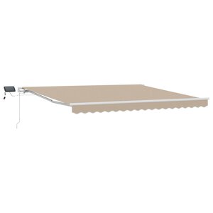 Auvent rétractable manuel vidaXL avec LED Beige 400x300 cm