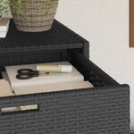 vidaXL Armoire de rangement de jardin noir 55x55x111 cm résine tressée