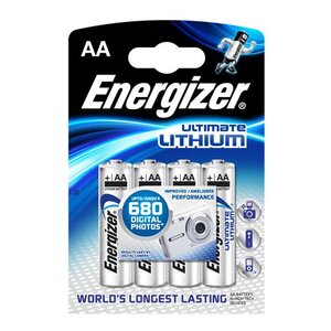 Blister de 4 Piles Ultimate Lithium L91 AA Mignon ENERGIZER