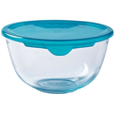 PYREX Bol de préparation + couvercle en plastique 21 cm transparent