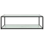 vidaXL Table basse Blanc 120x60x35 cm Verre trempé