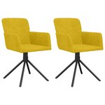 vidaXL Chaises pivotantes à manger lot de 2 Jaune Velours