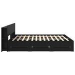 vidaXL Cadre de lit avec rangement Noir 180 x 200 cm Bois d'ingénierie