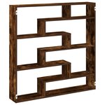 vidaXL Étagère cube murale 7 compartiments chêne fumé bois ingénierie
